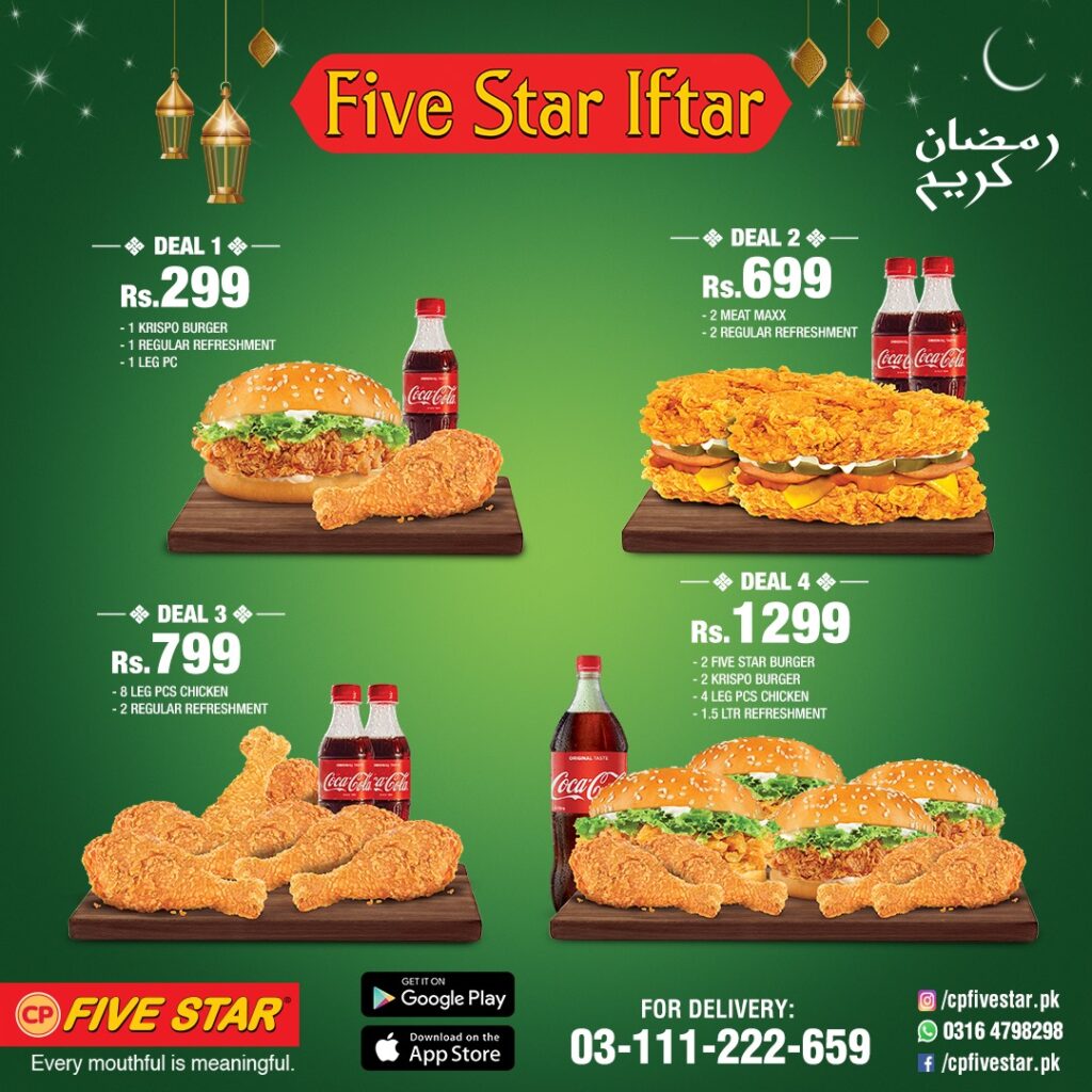 CP Five Star Ramazan Iftar Deals 2021