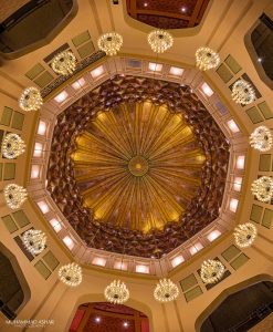 Inside view of ceiling of Bahria Grand Jamia Masjid, Lahore.