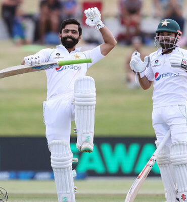 Picture of Fawad Alam celebrating his century