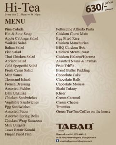 Tabaq's Menu