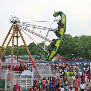 swings and rides in park